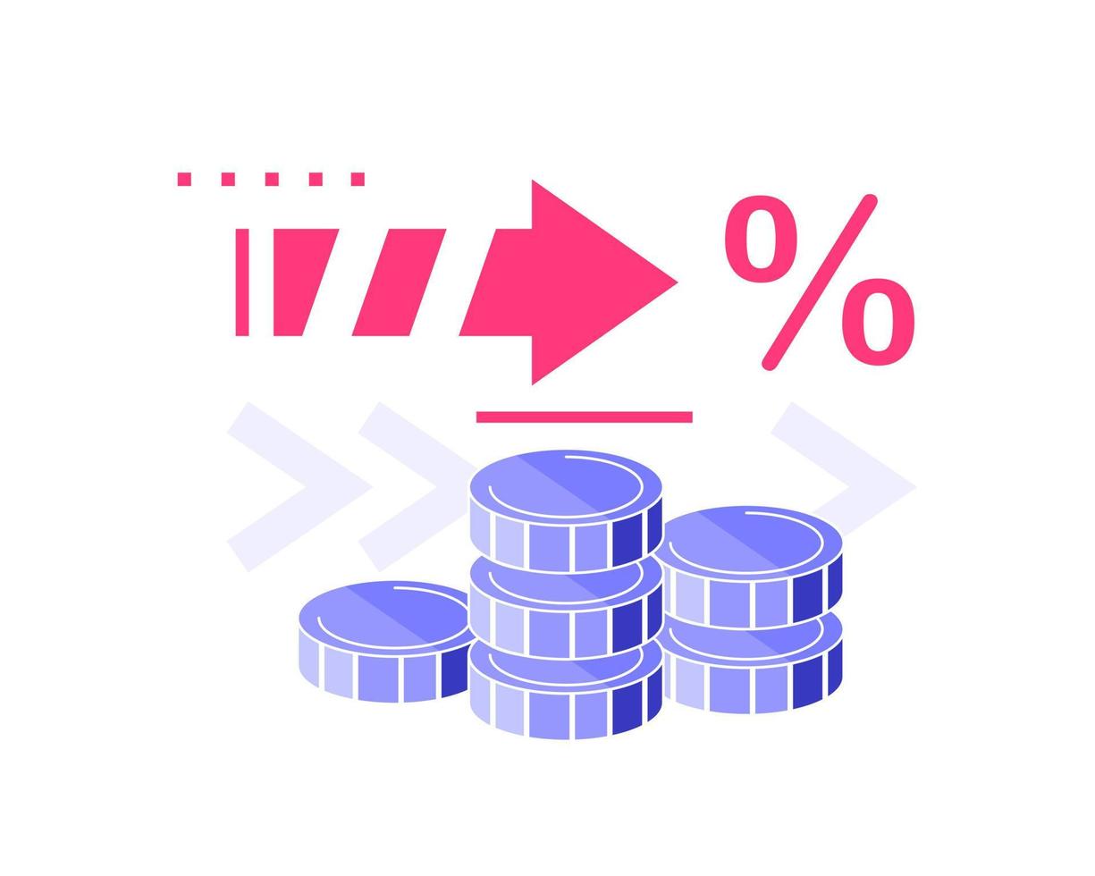 Long term investing strategy, income growth, boost business revenue, investment return, fund raising, pension savings account, financial improvement report, more money, high interest rate vector