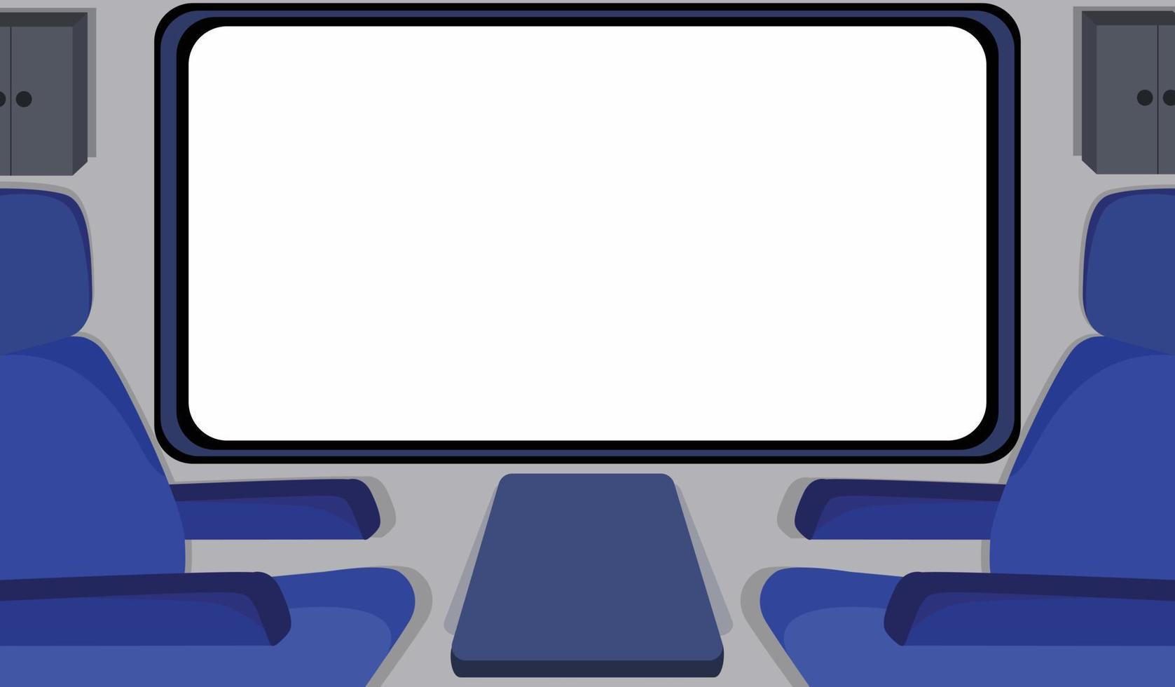 Window and seat in the train vector on white brick wall for copy space , blank vector illustration
