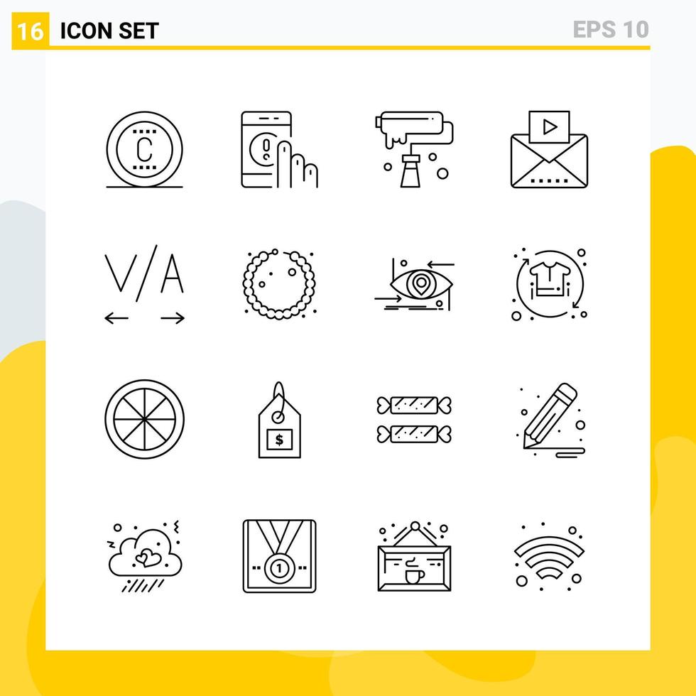 colección de 16 iconos de líneas universales. conjunto de iconos para web y móvil. vector