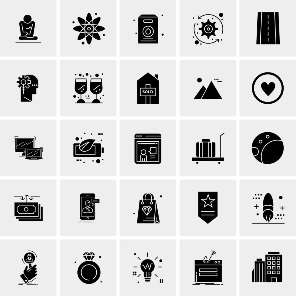 25 iconos de negocios universales vector ilustración de icono creativo para usar en proyectos relacionados con la web y dispositivos móviles