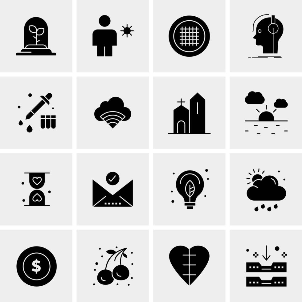 16 iconos de negocios universales vector ilustración de icono creativo para usar en proyectos relacionados con la web y dispositivos móviles