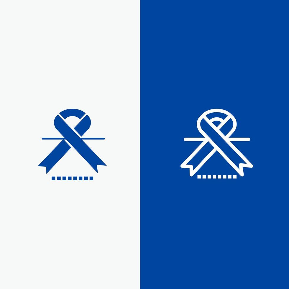 Cancer Oncology Ribbon Medical Line and Glyph Solid icon Blue banner Line and Glyph Solid icon Blue banner vector