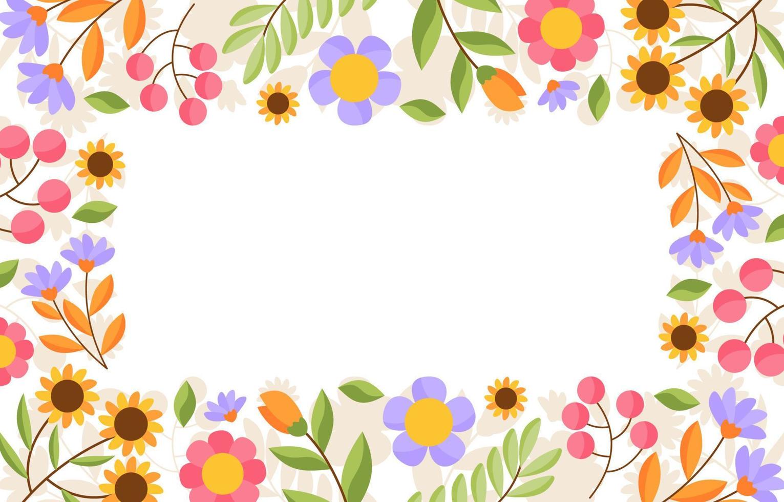 Spring Floral Border Background vector