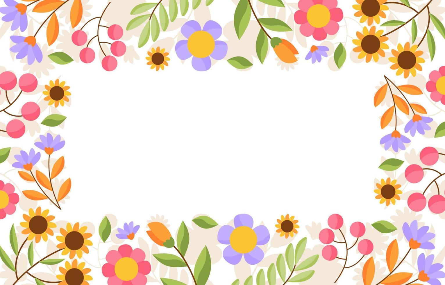 fondo de borde floral de primavera vector