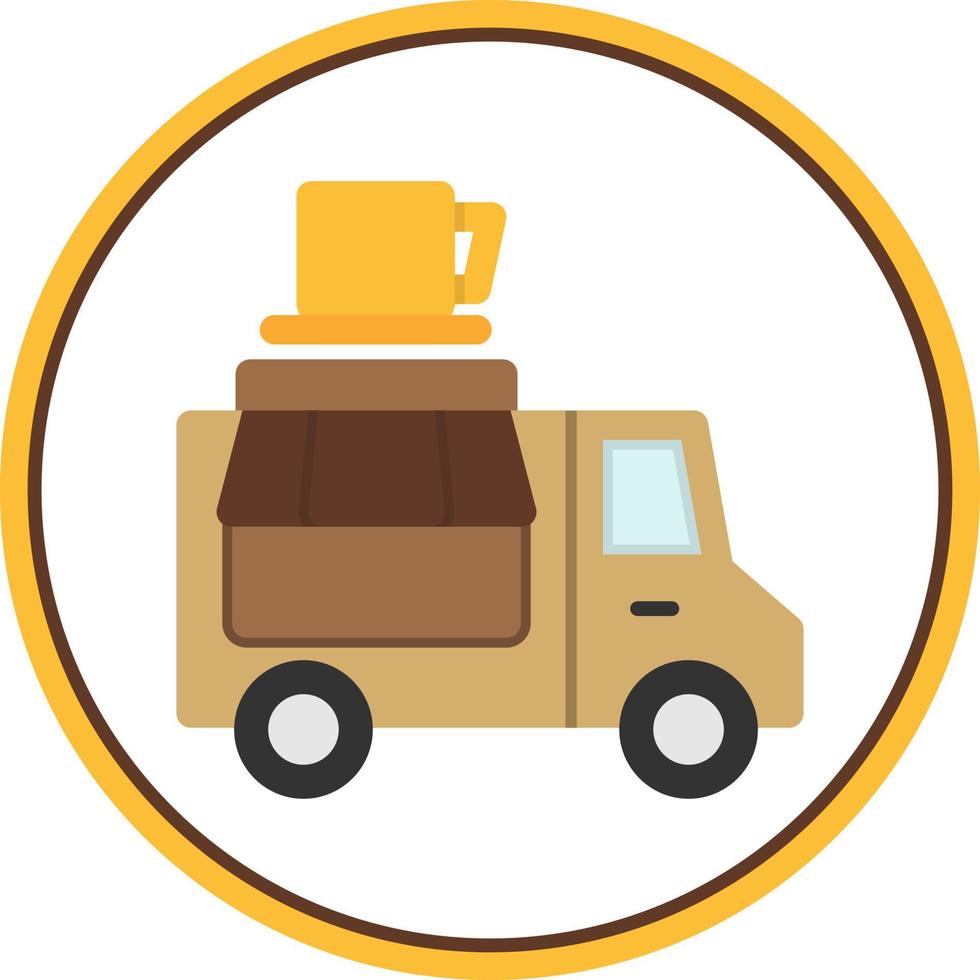 Coffee Truck Vector Icon Design