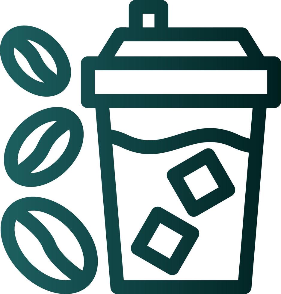 Iced Coffee Vector Icon Design