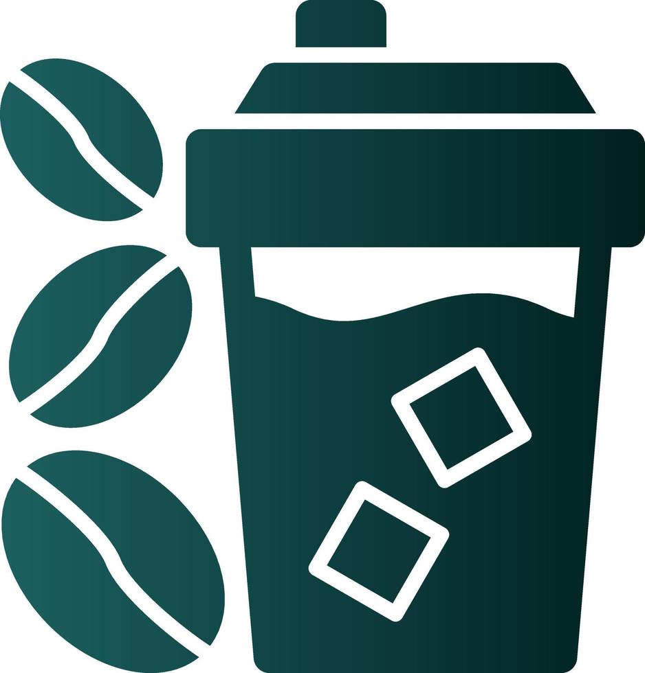 Iced Coffee Vector Icon Design