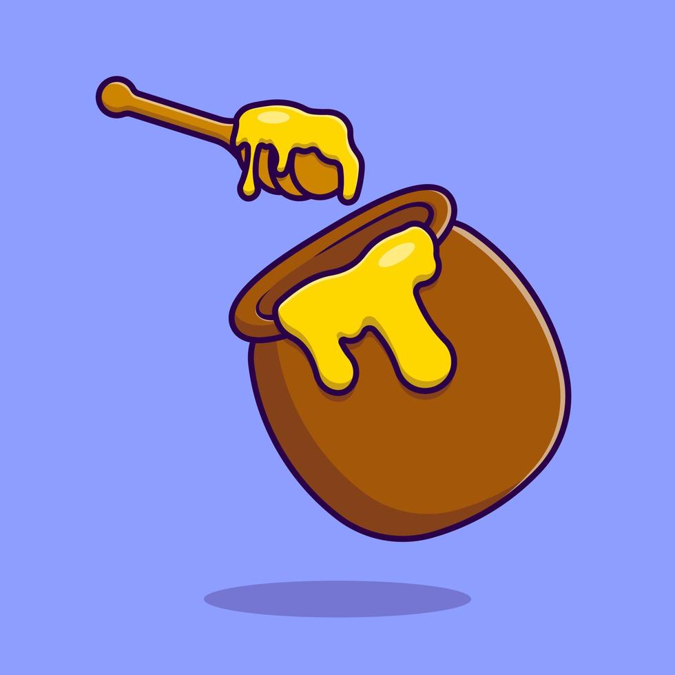 Honey Jar Cartoon Vector Icons Illustration. Flat Cartoon Concept. Suitable for any creative project.