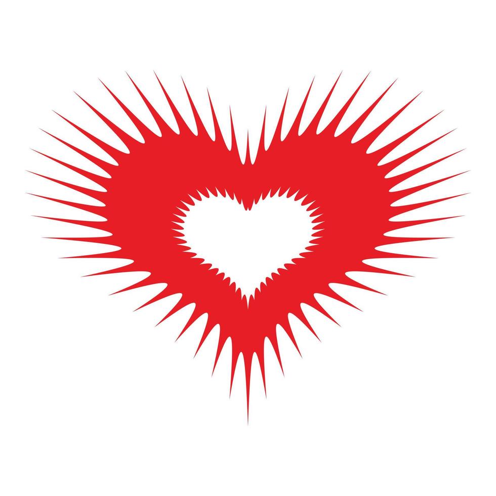 Spiked heart icon, simple style vector