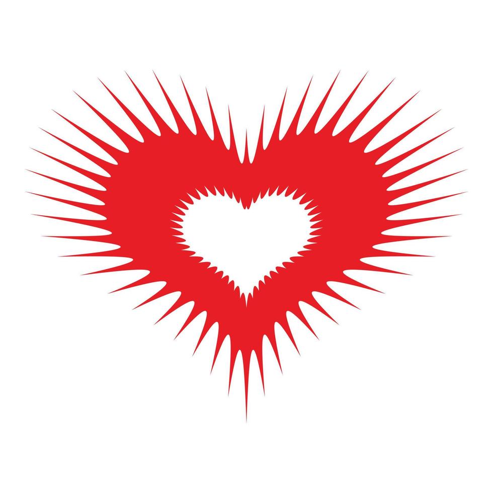 Spiked heart icon, simple style vector