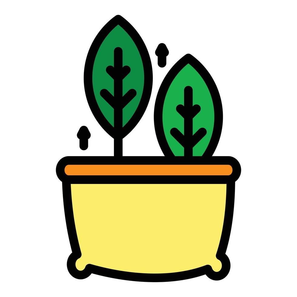 Bag with plants icon color outline vector
