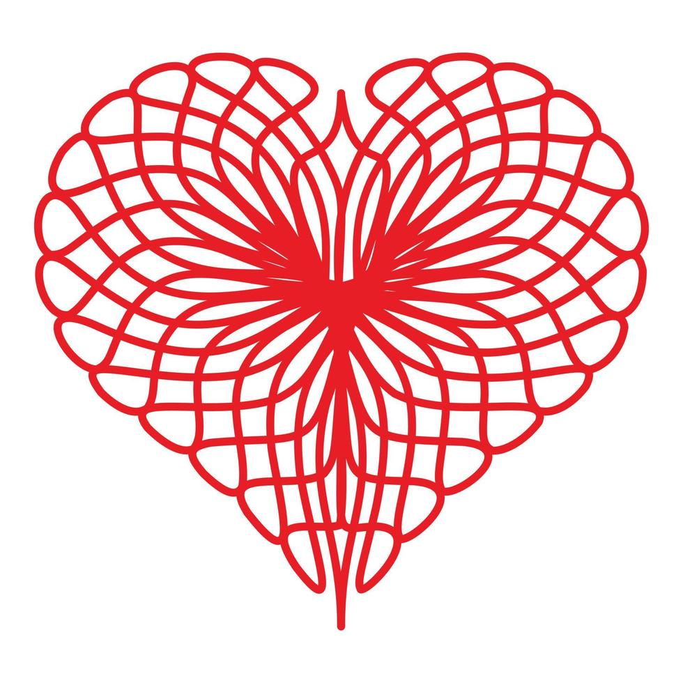 Thread heart icon, simple style vector