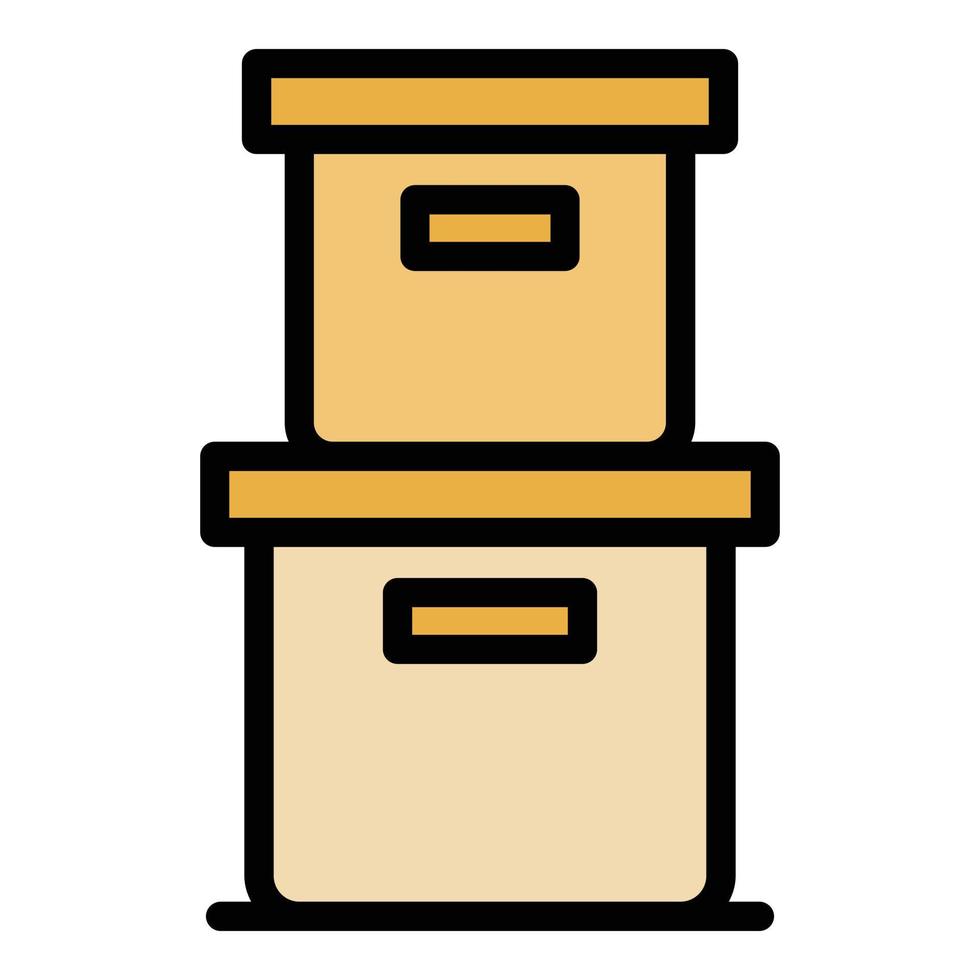 Archive boxes icon color outline vector