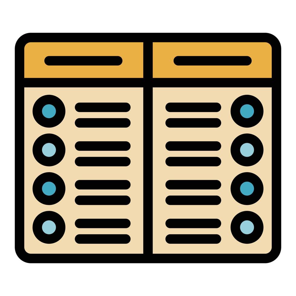 Web page comparison icon color outline vector