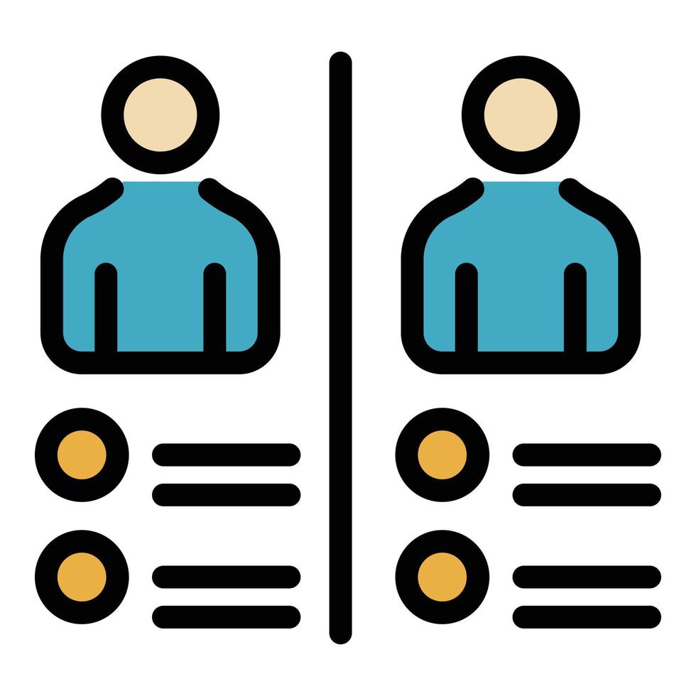 People comparison icon color outline vector