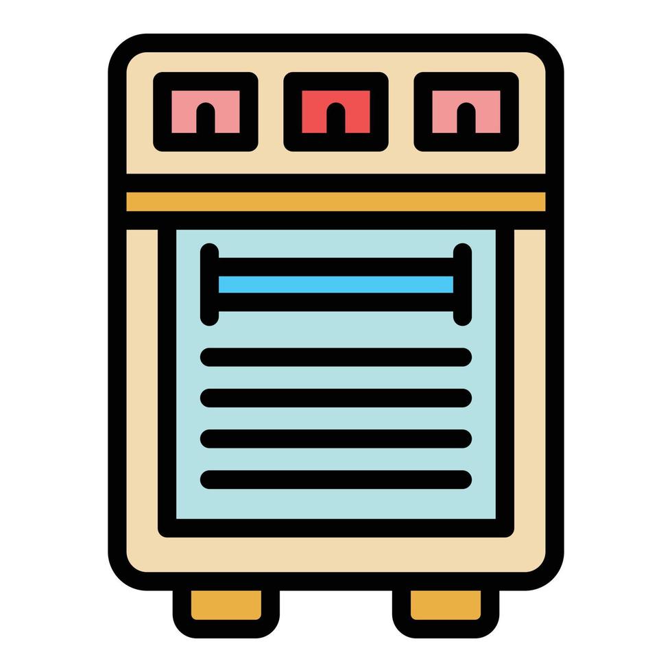 Electric cooker icon color outline vector
