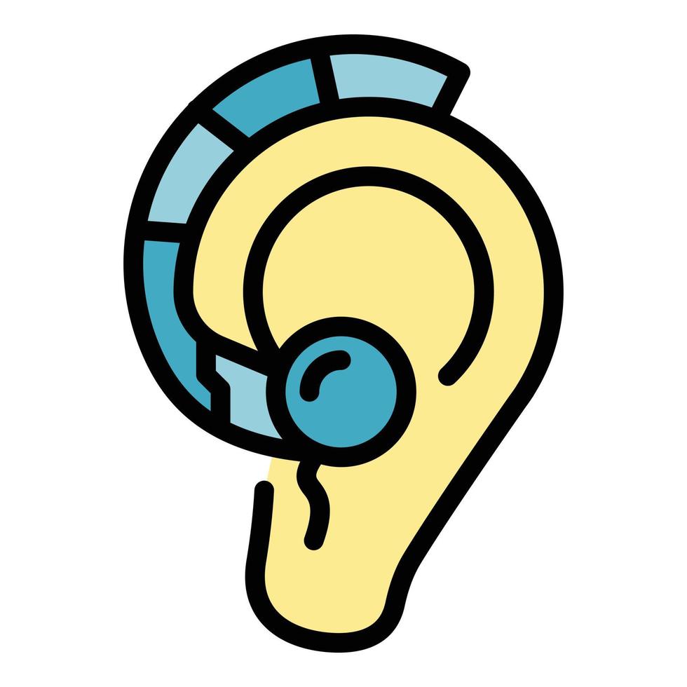Hearing aid icon color outline vector