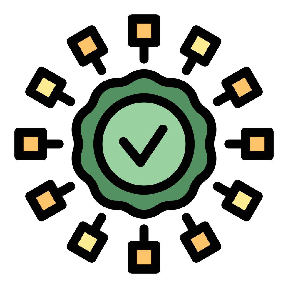 Approved scheme standard icon color outline vector