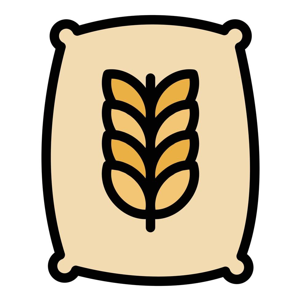 vector de contorno de color de icono de granos de trigo