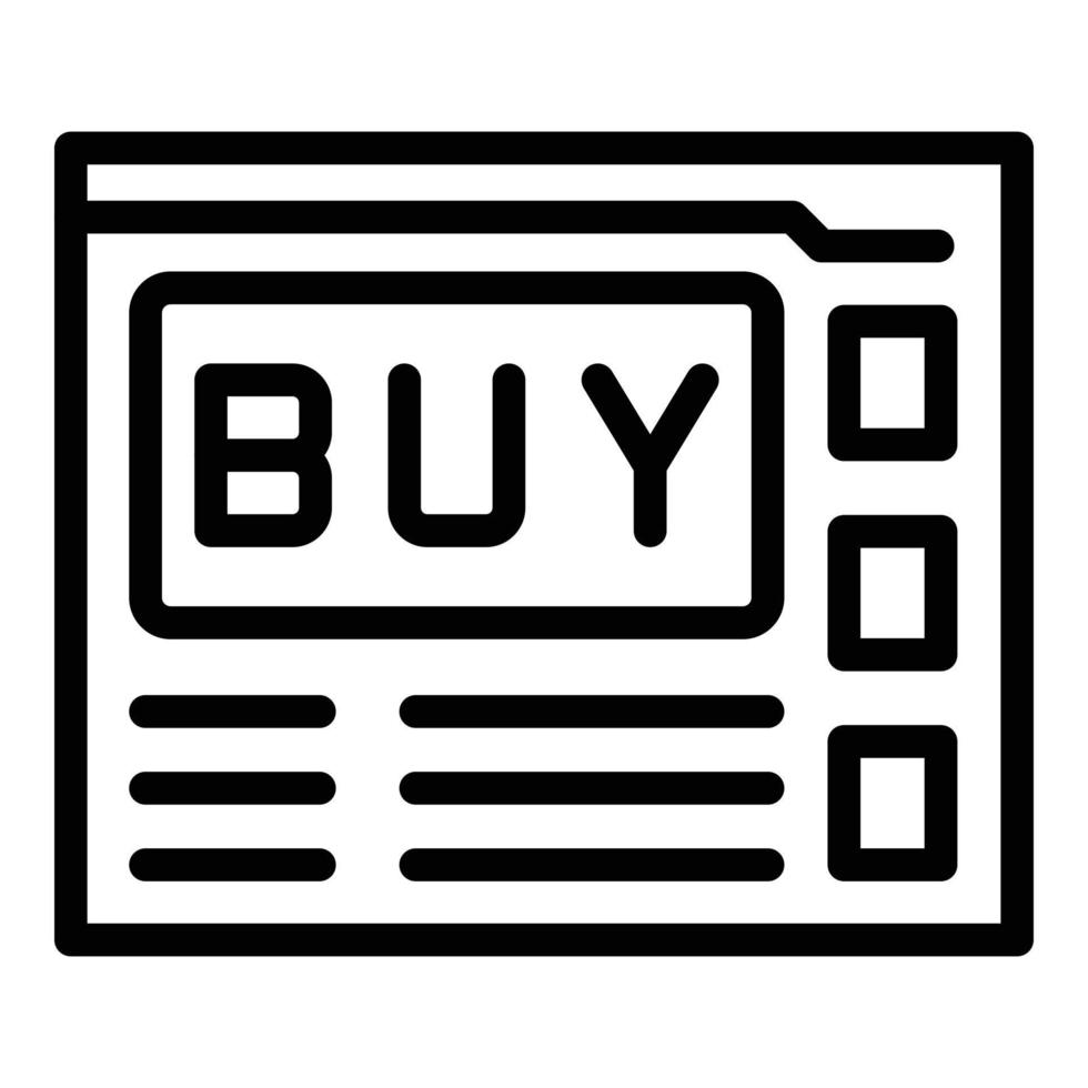 Buy website icon outline vector. Fill form vector