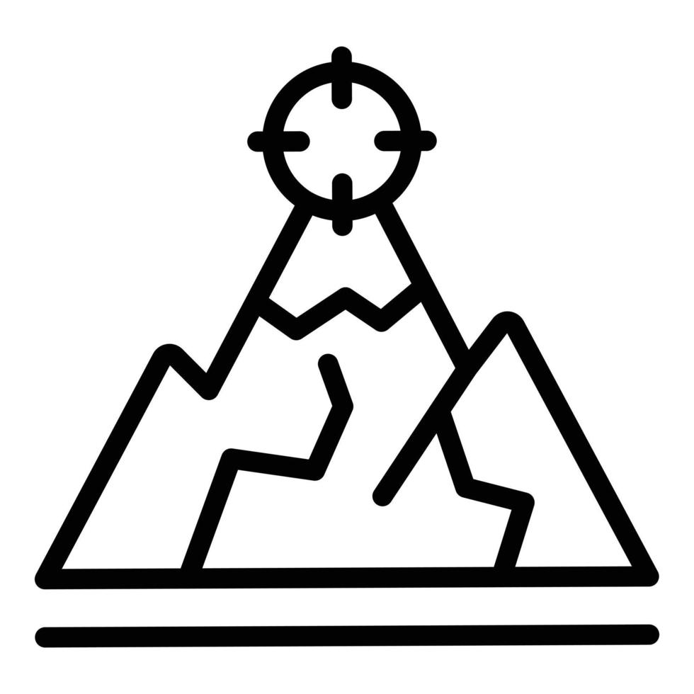 Business mountain target icon outline vector. Team office vector
