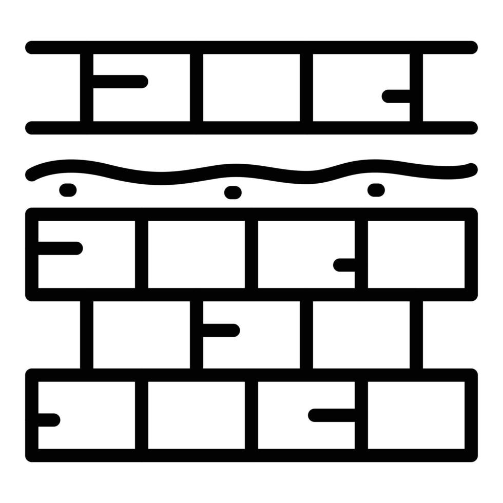 Brick new wall icon outline vector. Build worker vector
