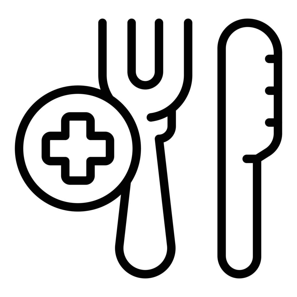 vector de contorno de icono de comida médica. cuidado de enfermera