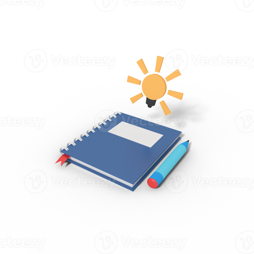 3d Illustration of diary writing book png