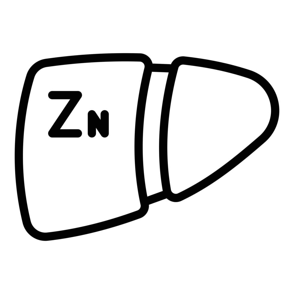 Zn element organ icon outline vector. Zinc food vector