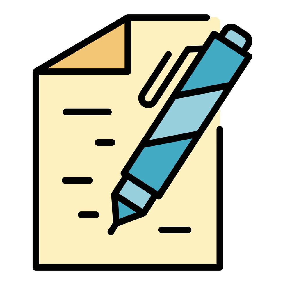 Writing report icon color outline vector 15095944 Vector Art at Vecteezy