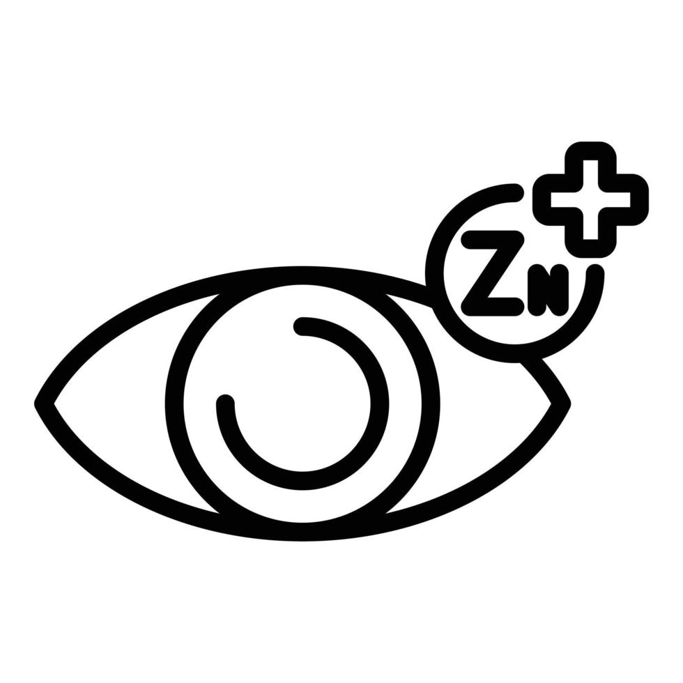 Zn eye vitamin icon outline vector. Iron element vector