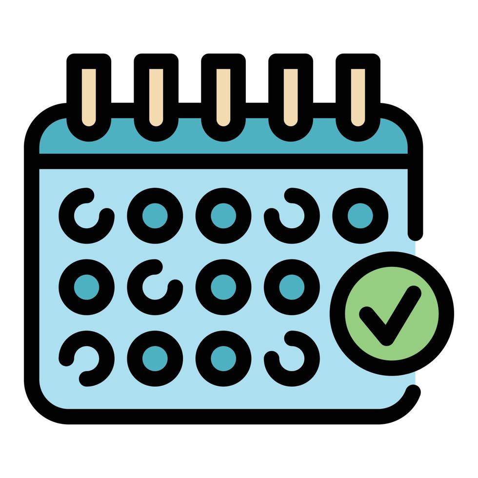 Sheet calendar icon color outline vector