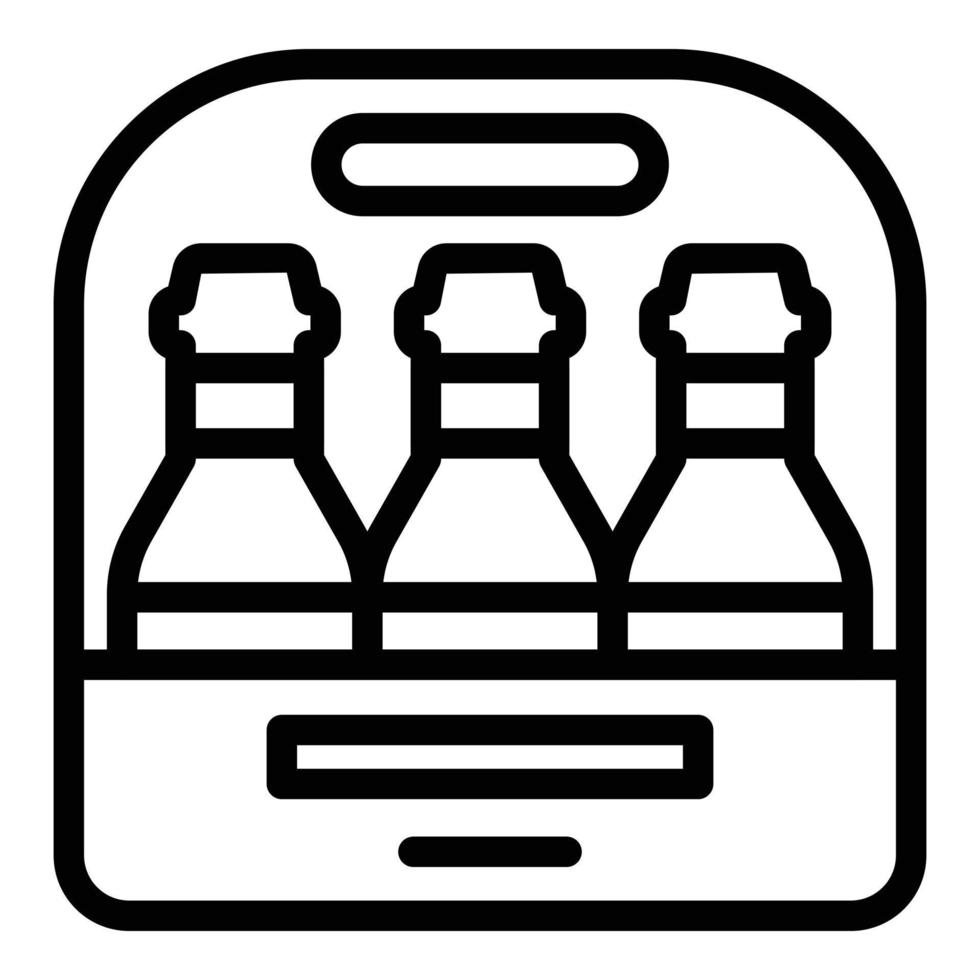 vector de contorno de icono de paquete de cerveza. proceso de fabrica