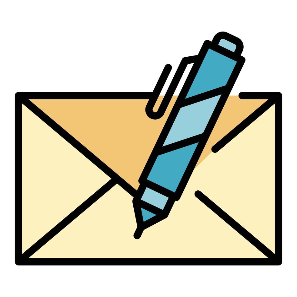 Envelope report icon color outline vector