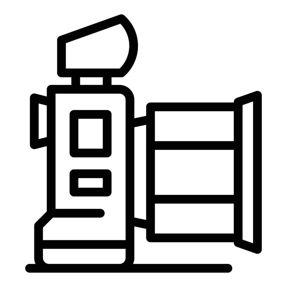 Video camera icon outline vector. Studio shoot vector