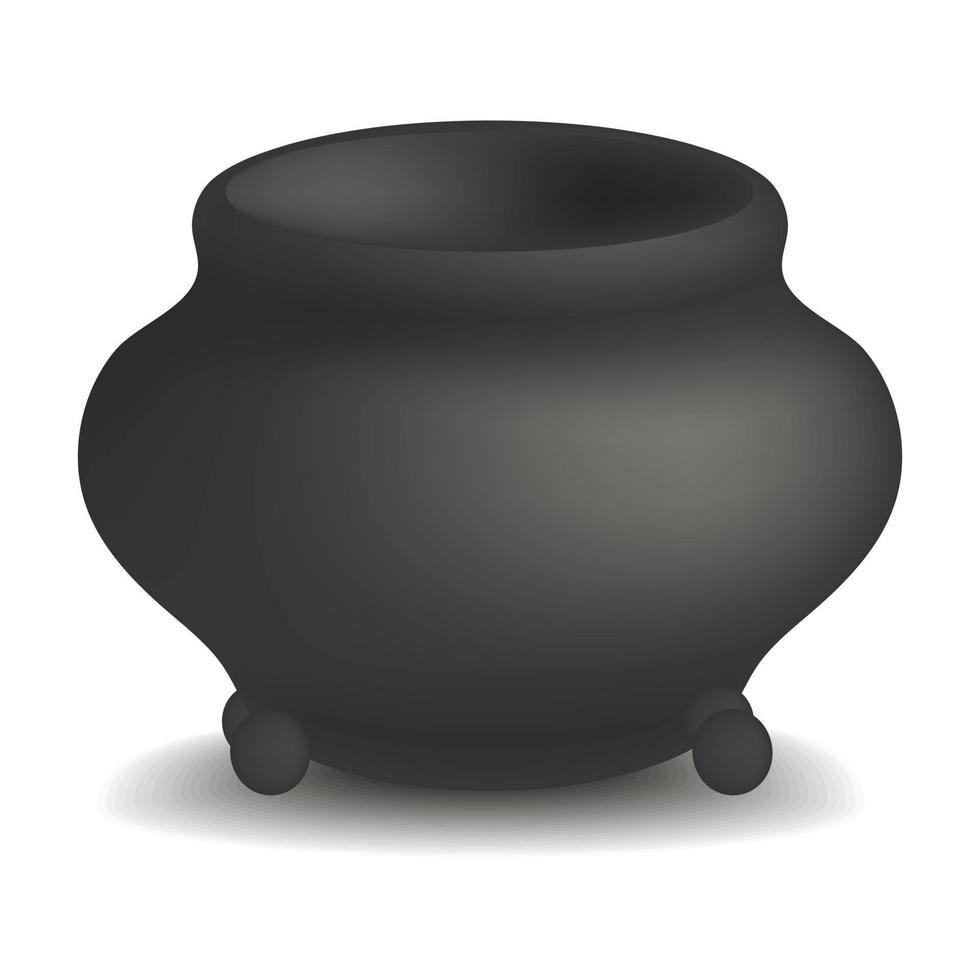 Cauldron pot mockup, realistic style vector