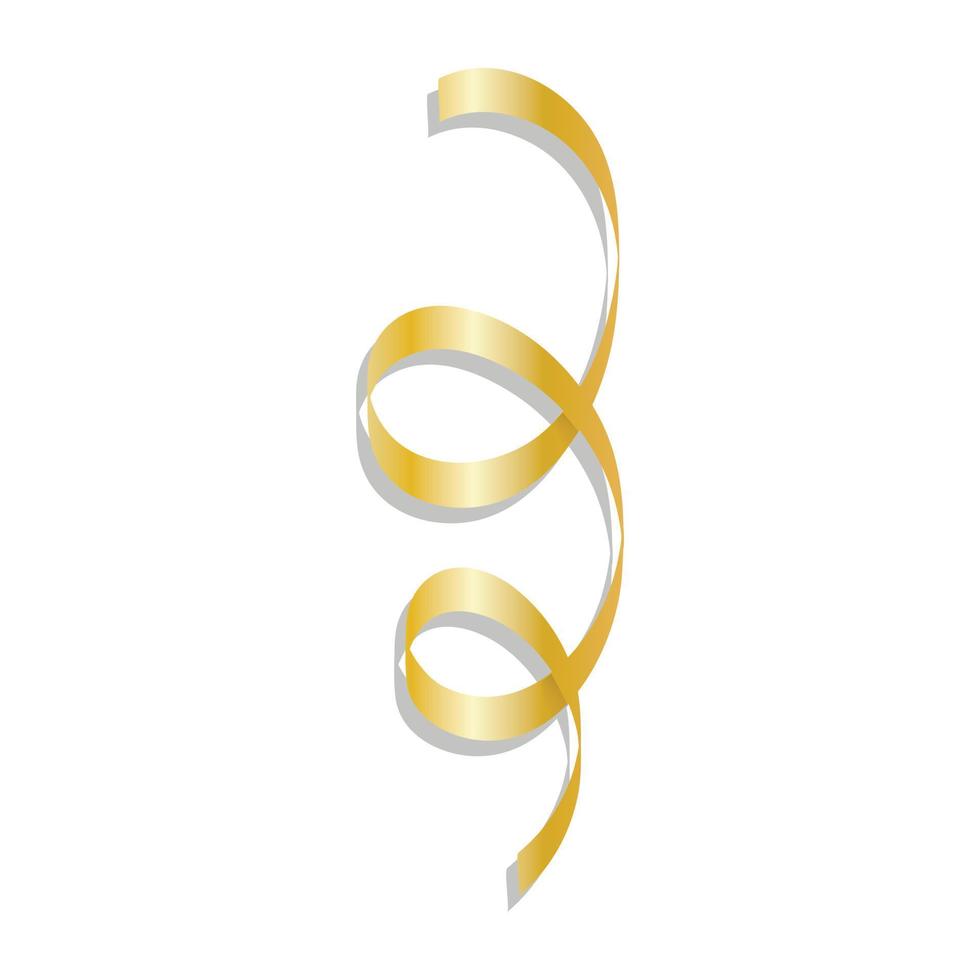 Golden curl ribbon mockup, realistic style vector