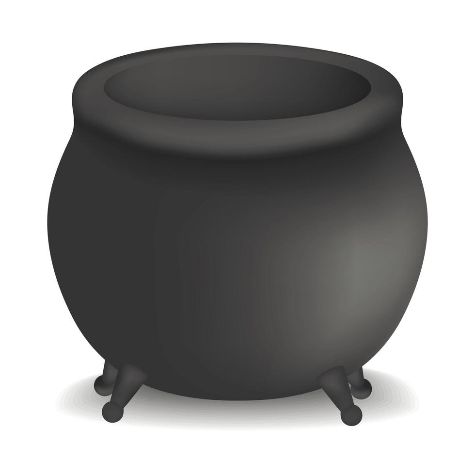 Halloween cauldron mockup, realistic style vector