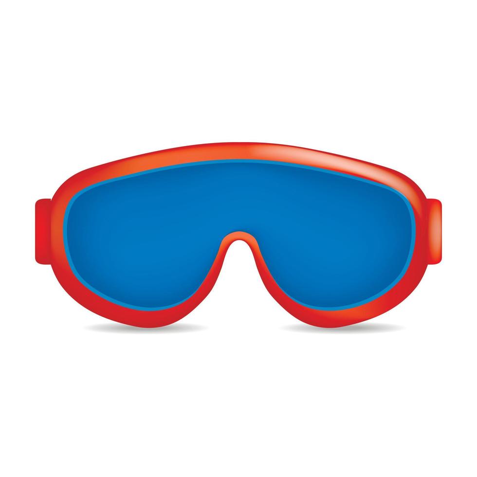 maqueta de gafas de color azul esquí, estilo realista vector