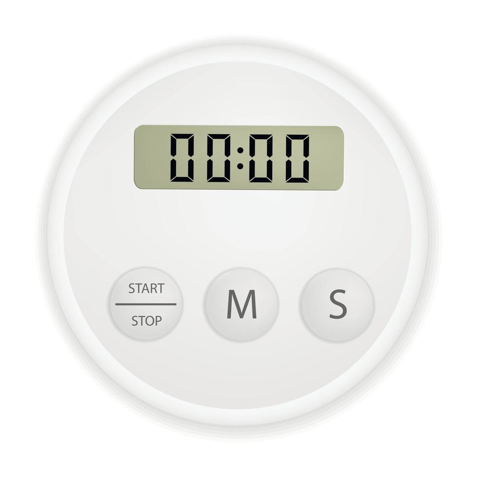 Electronic timer mockup, realistic style vector