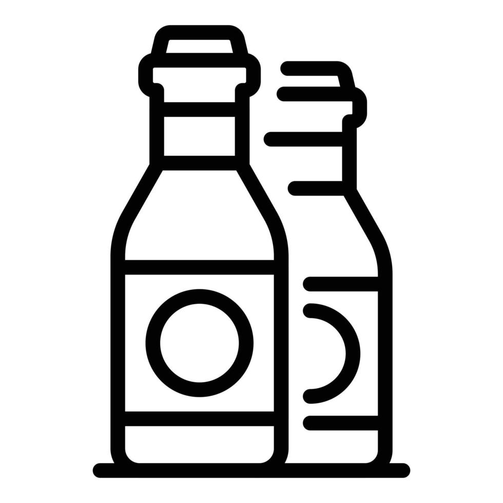 nuevo vector de contorno de icono de botella de cerveza. Bebida alcoholica