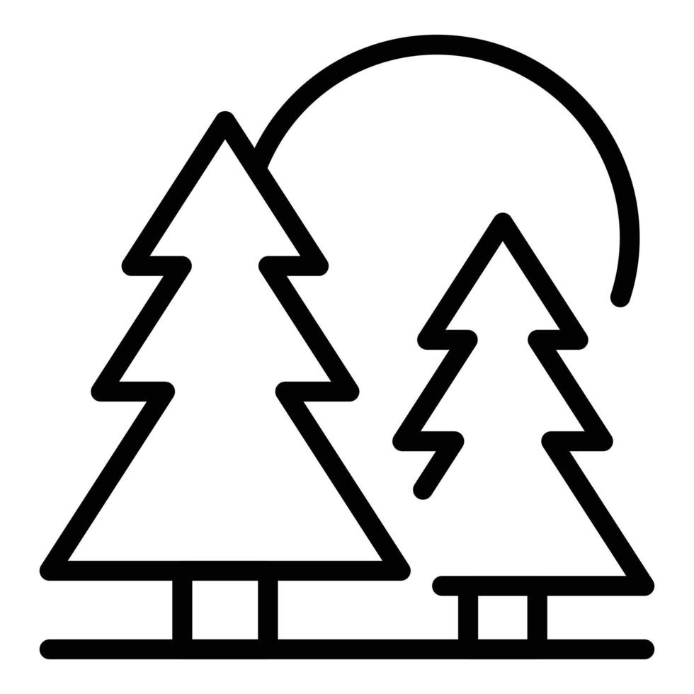 Fir tree forest icon outline vector. Eco tourism vector