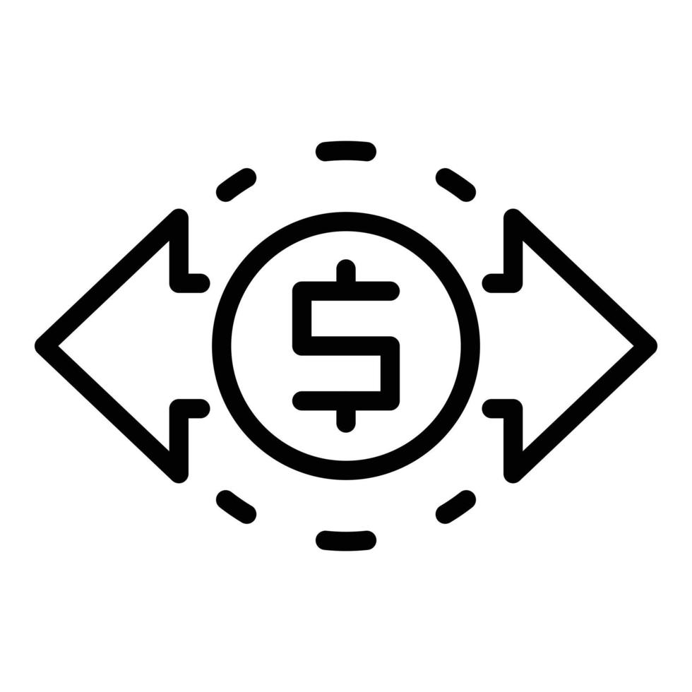Transfer money icon outline vector. Send payment vector