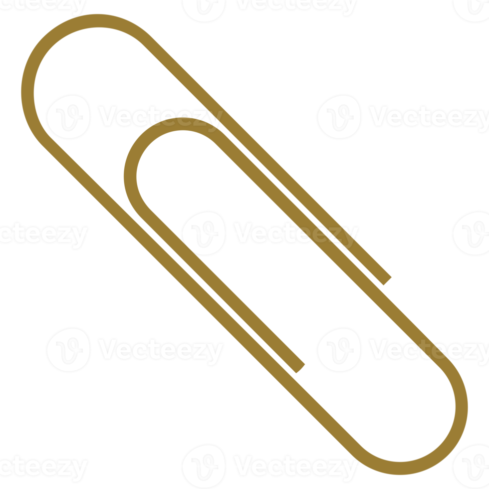 Paper Clip Silhouette for Pictogram, Art Illustration, Apps, Website, Logo or Graphic Design Element. Format PNG
