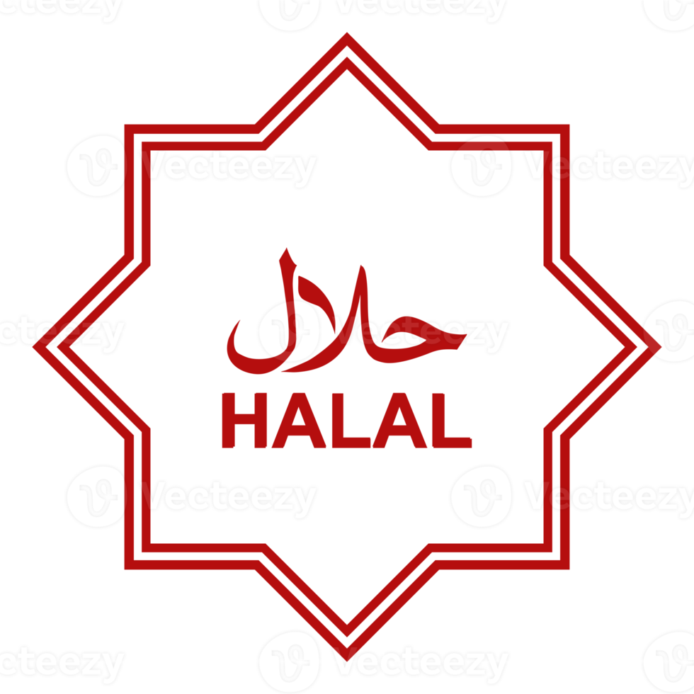 símbolo do ícone do logotipo halal. certificação de alimentos islâmicos halal. formato png