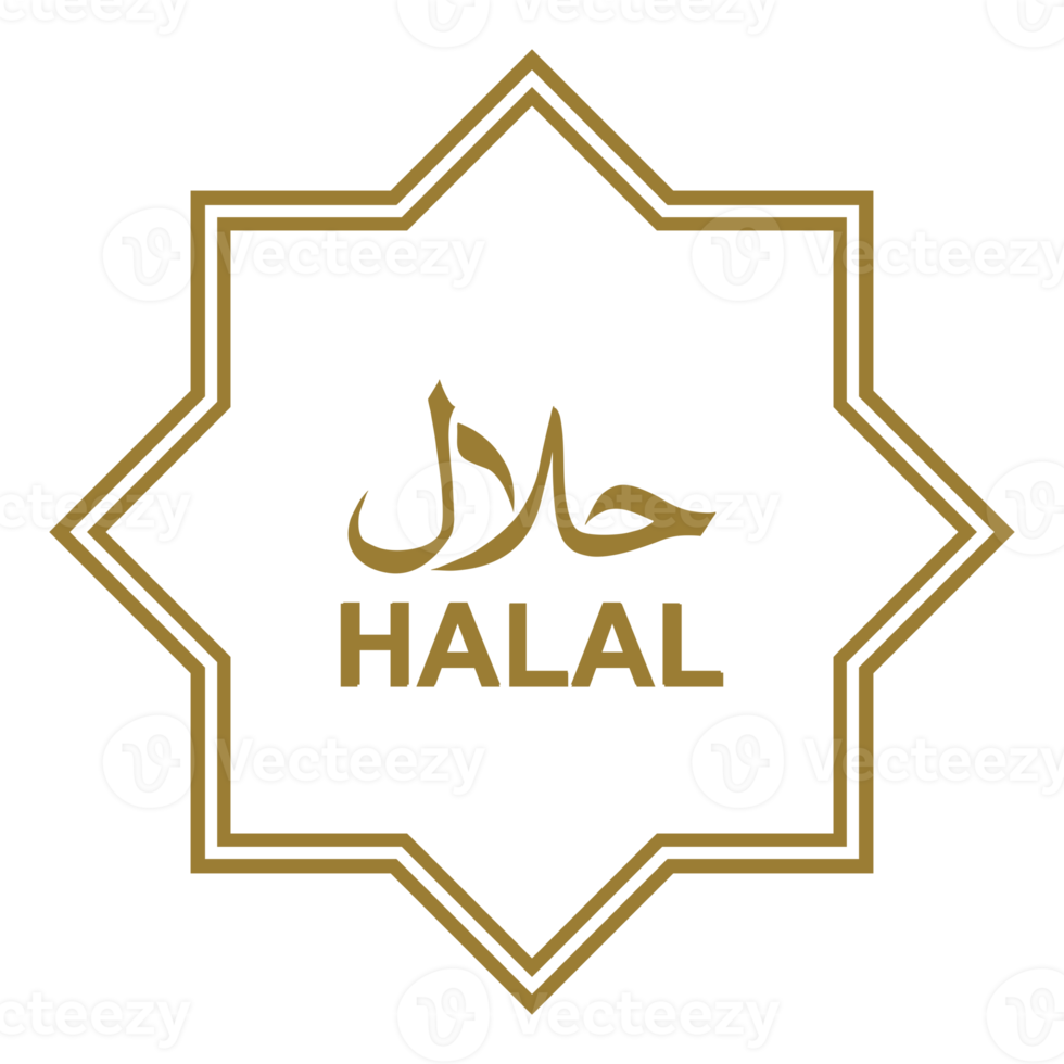 Halal Logo Icon Symbol. Halal Islamic Food Certification. Format PNG