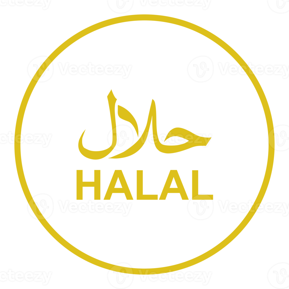 halal logotyp ikon symbol. halal islamic mat certifiering. formatera png