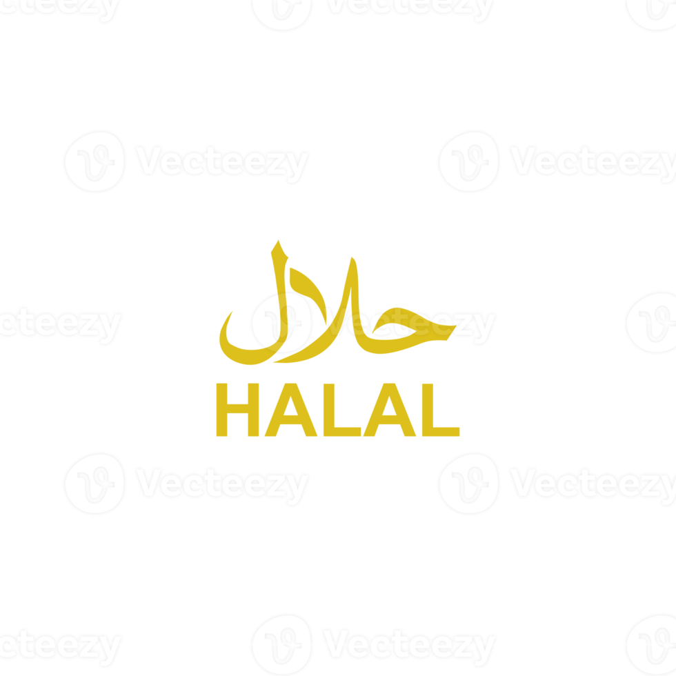 símbolo de icono del logotipo halal. Certificación de comida islámica halal. formato png