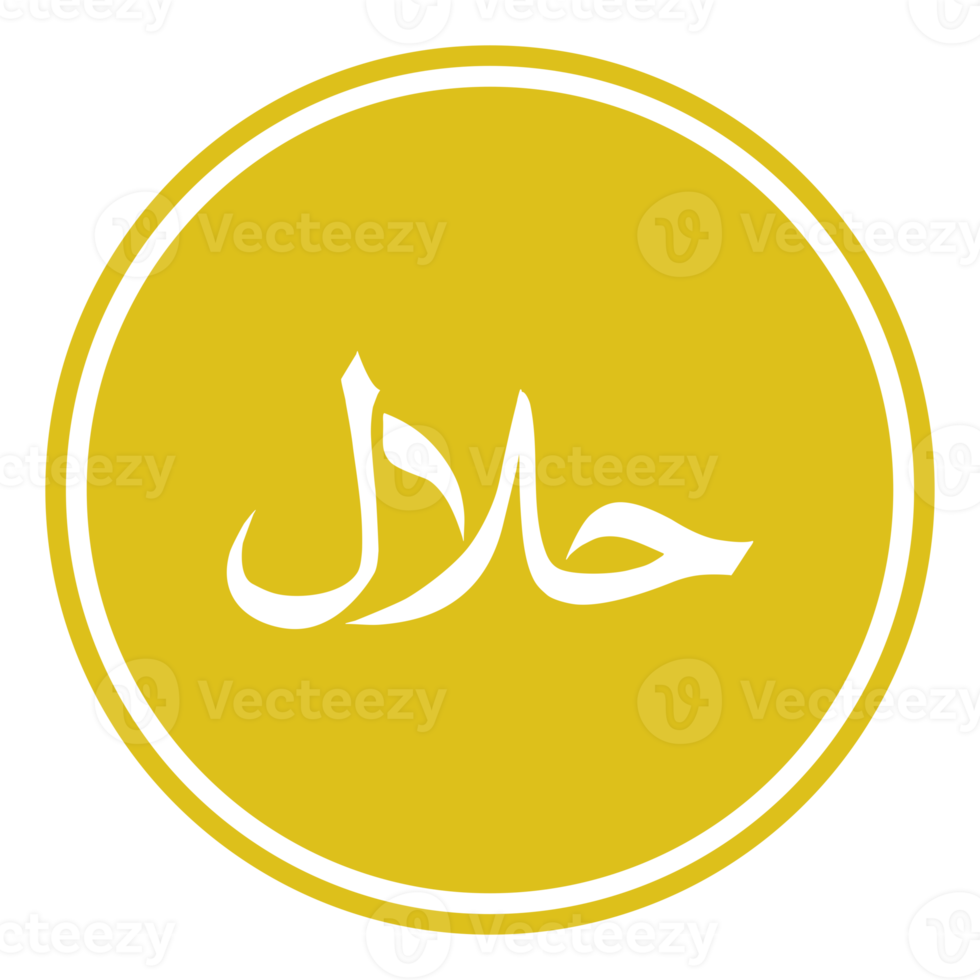 halal logotyp ikon symbol. halal islamic mat certifiering. formatera png