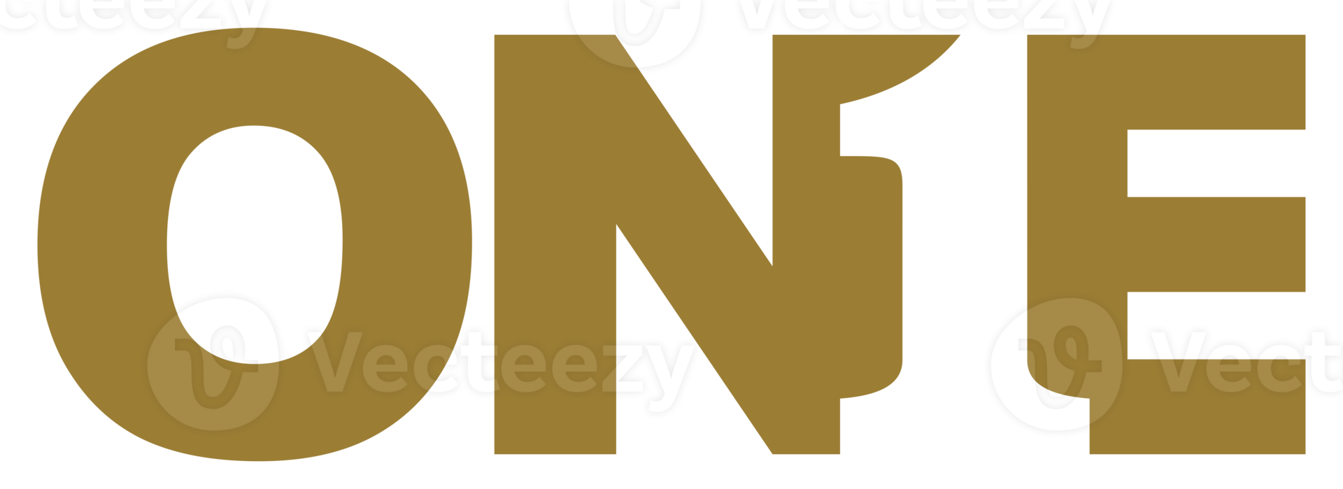 'ONE' Expression Lettering Illustration for Logo, Art Illustration, Pictogram, Apps, Website or Graphic Design Element. Format PNG